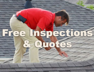 Welter Construction insurance claim specialist inspecting a hail damaged roof in New Brighton, MN.